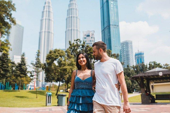 クアラルンプールのペトロナスツインタワーとKLCCパーク撮影