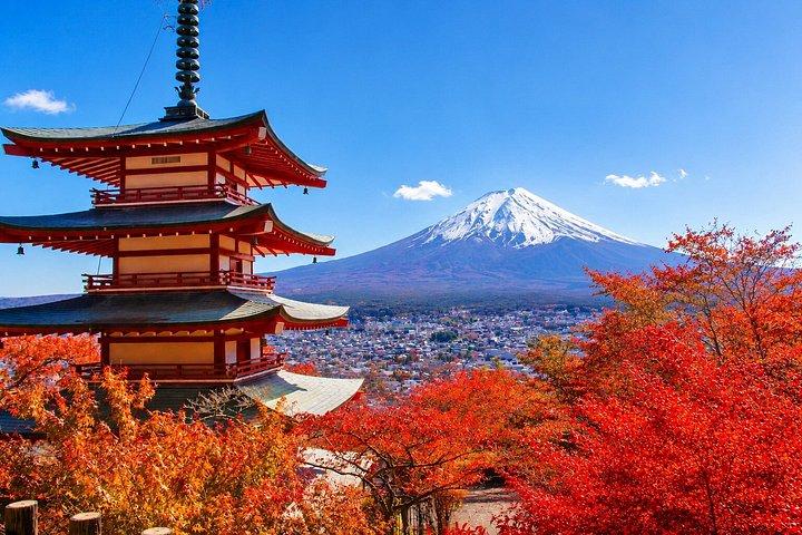 Fuji, Chureito-pagoden och Kawaguchikosjön Dagstur från Tokyo
