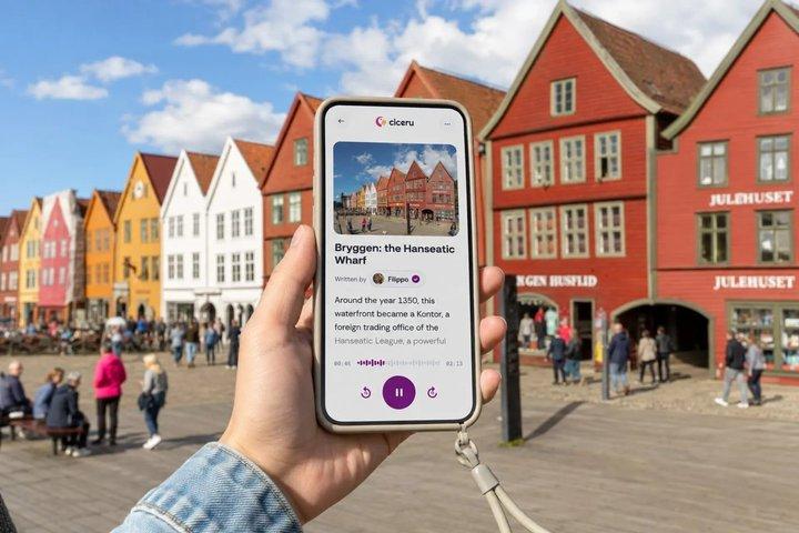 Bergen Self-Guided Tour at Bryggen and Old Town, Audio and Quiz