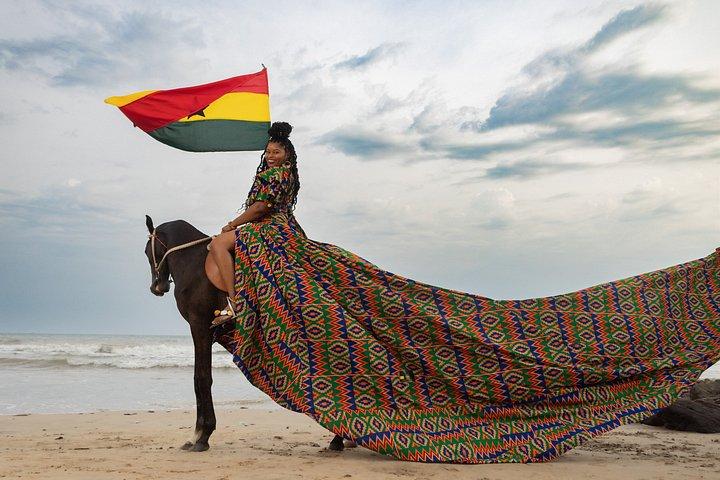 African Print Flying Dress Shoot Day Activity In Accra