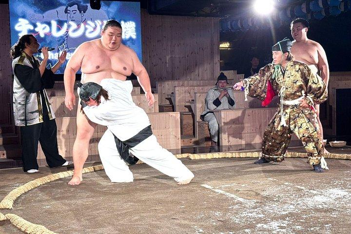 東京タワーでの相撲ショー体験と日本語料理