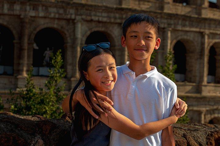 プロのカメラマンとローマの写真撮影