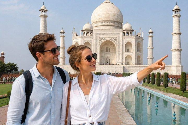 From Agra: Full-Day Guided Taj Mahal and Agra City Tour by Car