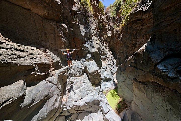 テネリフェのフェラタ通りにある初心者向けバーティカルアドベンチャーパーク