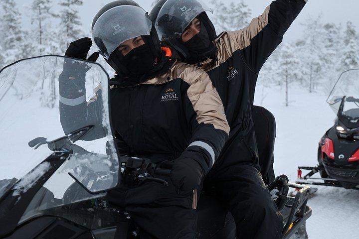 Arctic Forest Snowmobile Sleigh Ride with Snacks