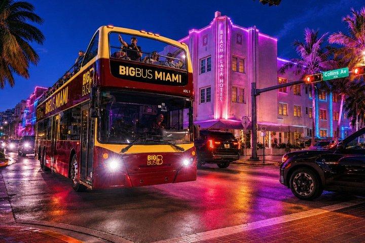 Miami : Tour nocturno turístico en autobús con guía en vivo