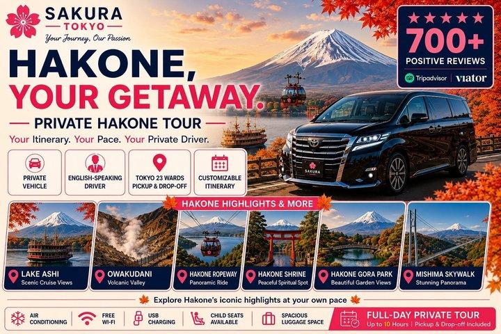 Hakone privat och anpassad dagstur med Engelska chaufför