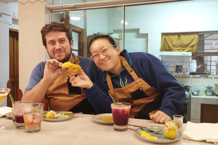 Peruvian Cooking Class Cocktails og markedstur i Cusco