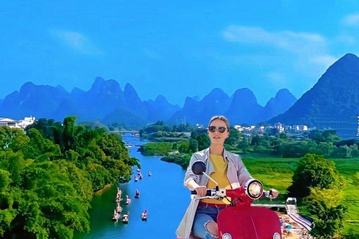 Li River bamboo Boat & Scooter along the Yulong River Day Tours