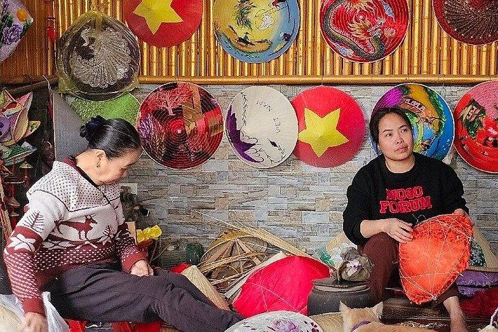 ハノイ発、香村散策、円錐帽子作り半日