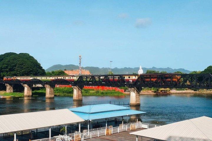 Kanchanaburi Private Tour: Erawan Waterfalls, River Kwai & Temple