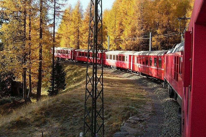 From Milan to St. Moritz Bernina Red Train Alpine Day Trip