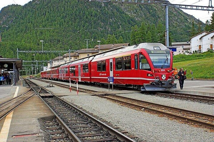 From Milan to St. Moritz Bernina Red Train Alpine Day Trip