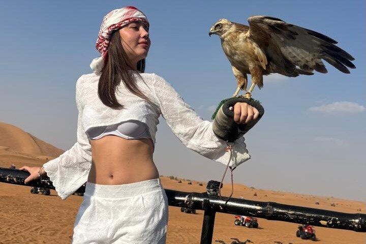 Private Evening Desert Safari Premium Camp: BBQ Camel & Sandboard