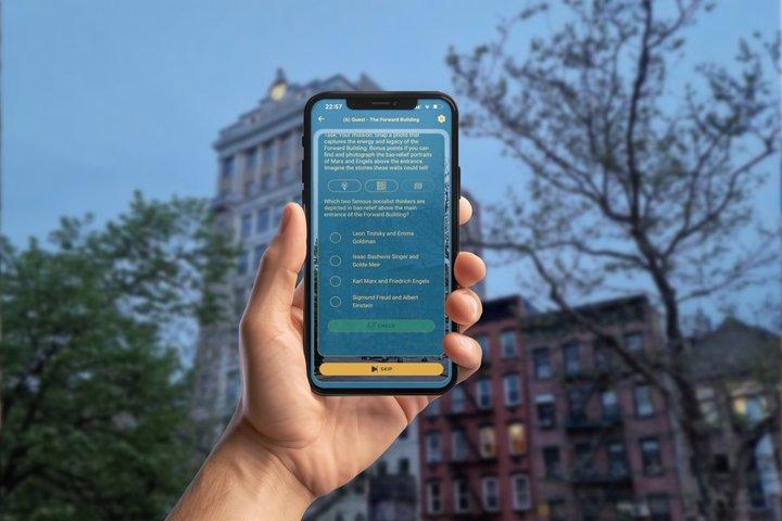 Gioco per cellulare ebraico di New York GPS App Walking Tour