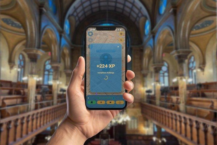 Gioco per cellulare ebraico di New York GPS App Walking Tour
