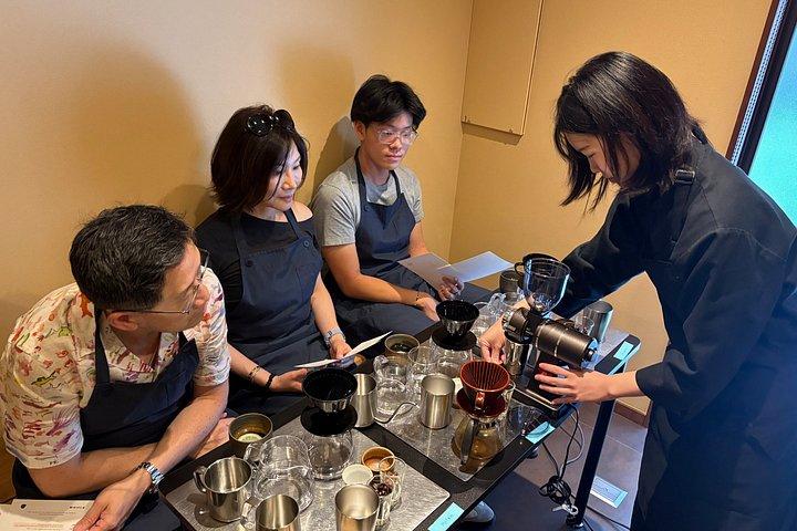錦市場近くで師匠とコーヒー体験