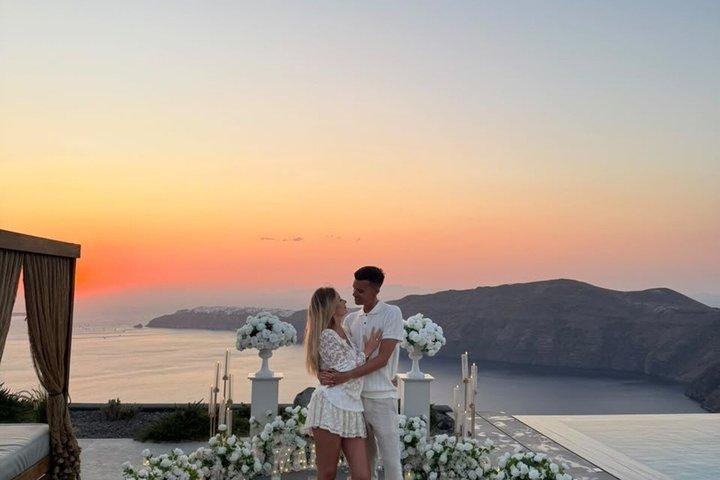 Santorini Elegant Wedding Proposal with Caldera view