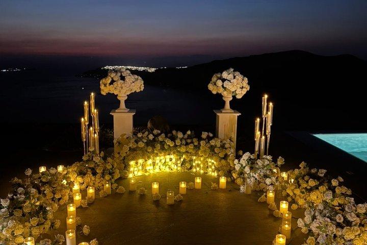 Santorini Elegant Wedding Proposal with Caldera view
