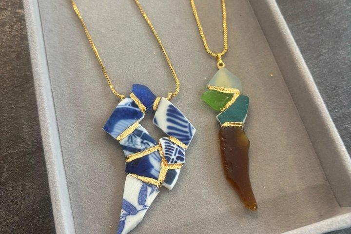 Workshop di gioielli Kintsugi con ceramiche Giapponesi indossate dal mare