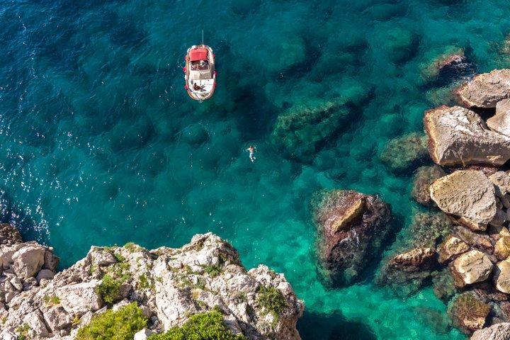 Tour privado en barco de 3 horas por la isla de Capri.