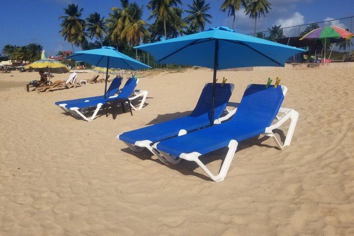 St. Lucia Beach Day with Paradise Beach Comforts & Transportation