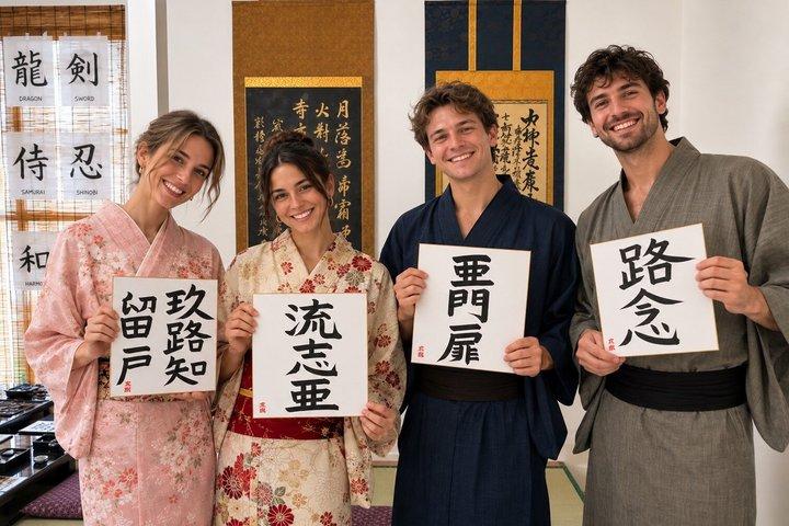 Kyoto Authentische Japanische Kalligraphie in einem traditionellen Studio