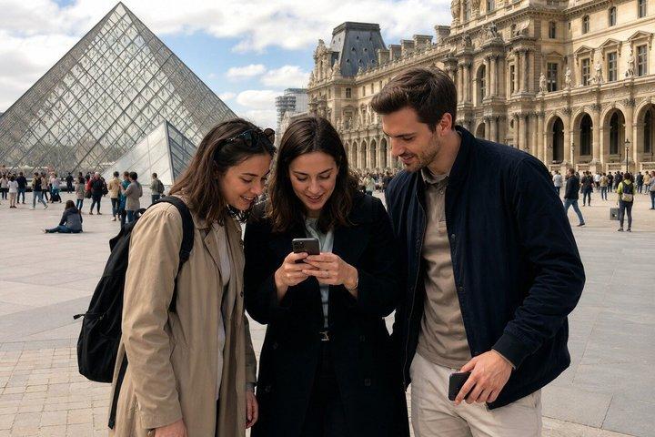 Paris: Louvre-Gebiet: Selbstgeführte Schnitzeljagd & Stadtrundgang