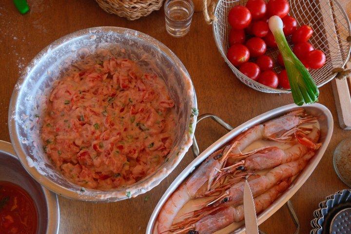 サントリーニの味覚 夢のような設定での料理教室