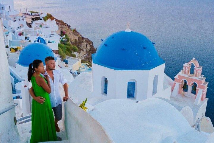 サントリーニ島イアでのプロポーズ写真撮影（オプションでビデオリール付き）