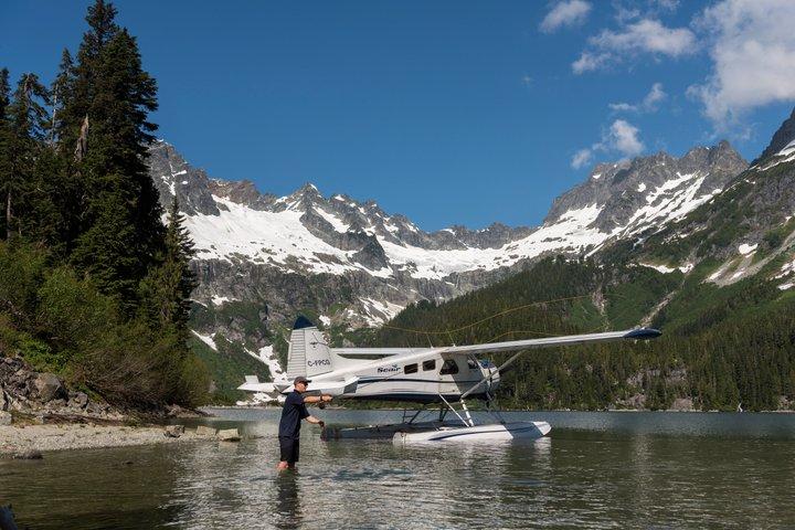 氷河とアルパイン湖の水上飛行機ツアー素晴らしい山の景色