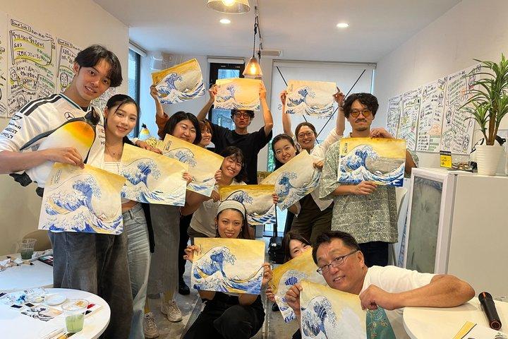 Tokyo Hokusai Kunst-Workshop in Kagurazaka mit Getränk