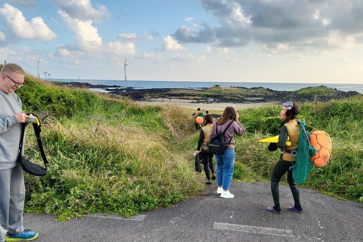 済州島でのプライベートツアー：ダイバーパフォーマンスと万丈窟