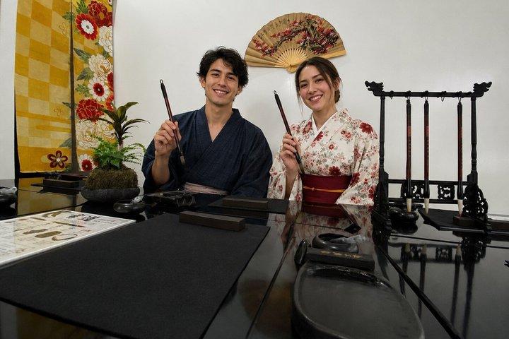 Kyoto Authentische Japanische Kalligraphie in einem traditionellen Studio