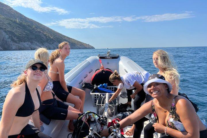 ソレントの朝のRIBボートシュノーケリング：海洋生物学者と一緒に行く2つのスポット