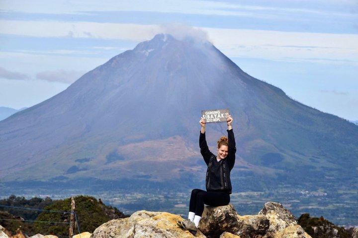 Hiking Mount Sibayak with Sipiso Piso Waterfall from Berastagi
