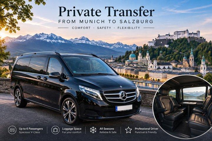 Traslado privado de Múnich a Salzburgo en furgoneta Mercedes