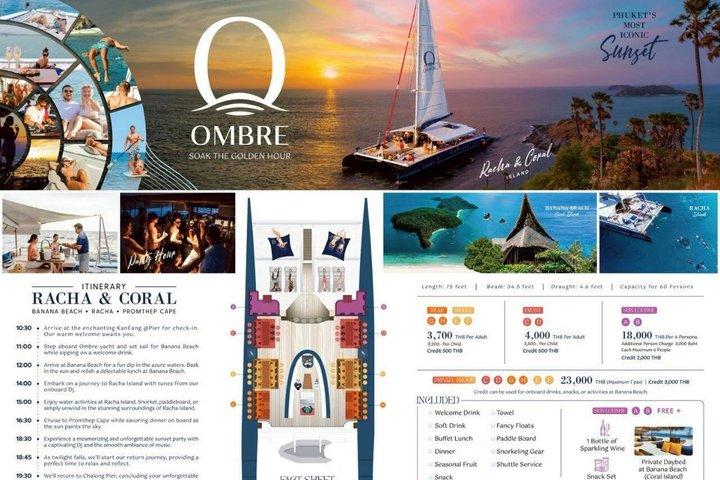プーケットヨットパーティーコーラルラチャ諸島と夕日を眺める