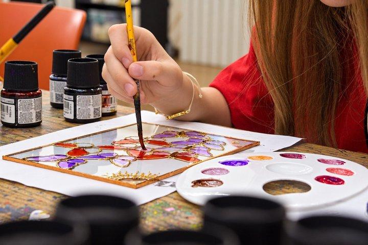 Stained Glass Painting Workshop in a Stylish Istanbul Atelier