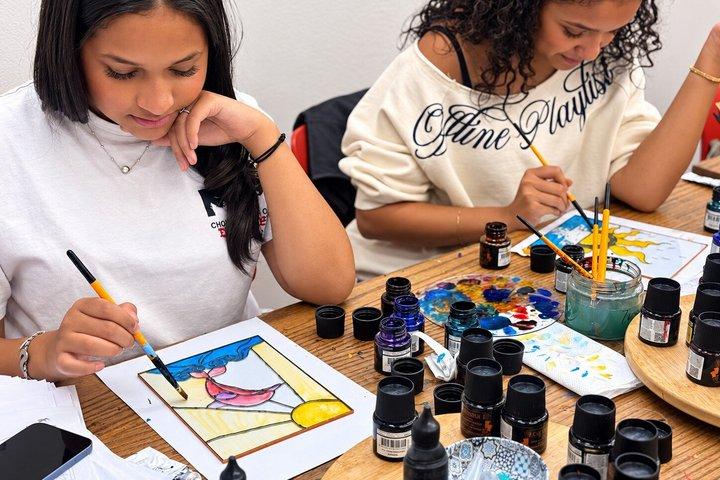 Stained Glass Painting Workshop in a Stylish Istanbul Atelier