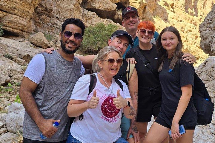 Group Tour to Wadi Shab Trek Swim Sinkhole and Fins Beach