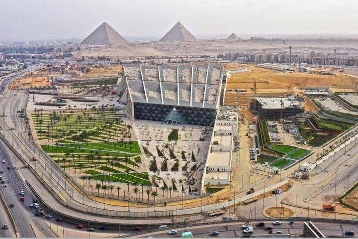 Giza pyramids Sphinx and Grand Egyptian museum