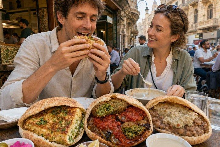カイロ秋のベジタリアン・ダウンタウン屋台ストリートフードウォーク