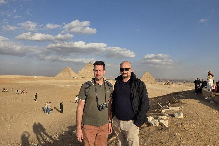 Giza pyramids Sphinx and Grand Egyptian museum