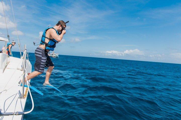 アルバでシュノーケリング付きアルスンカタマランセイル