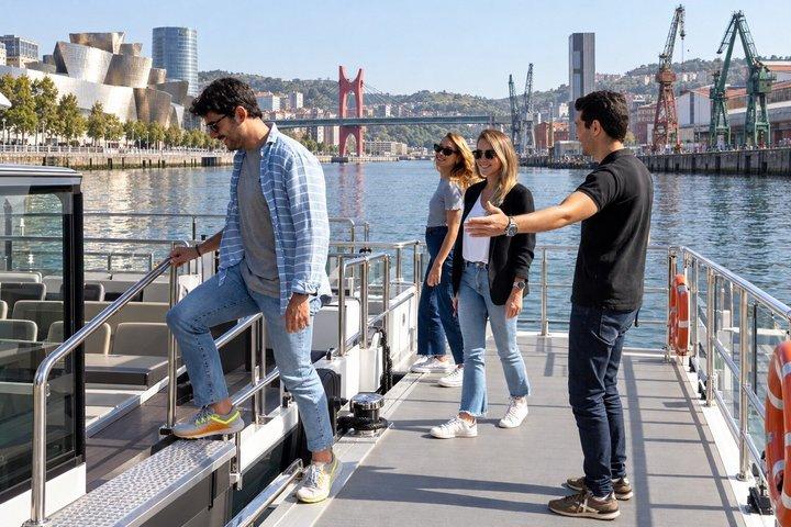 ビルバオ旧市街ウォーキングツアー、グッゲンハイム美術館、リバークルーズ
