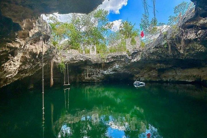 Explore 3 Cenotes & Kaan Luum Lagoon from Cancun