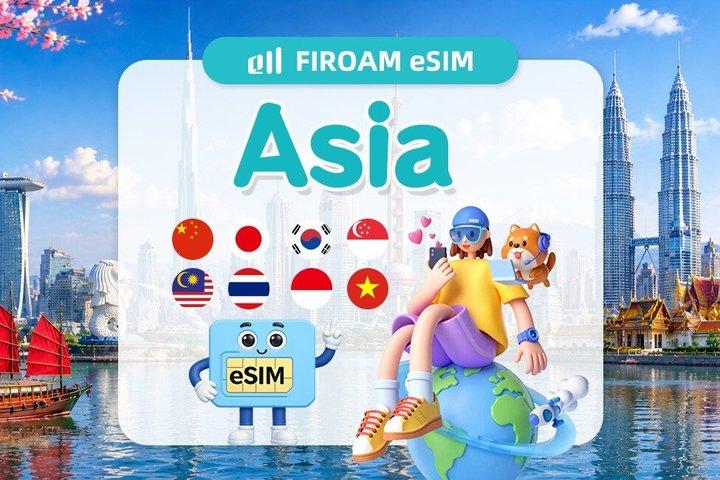 Asia eSIM for 8 countries China, Japan, South Korea, etc.