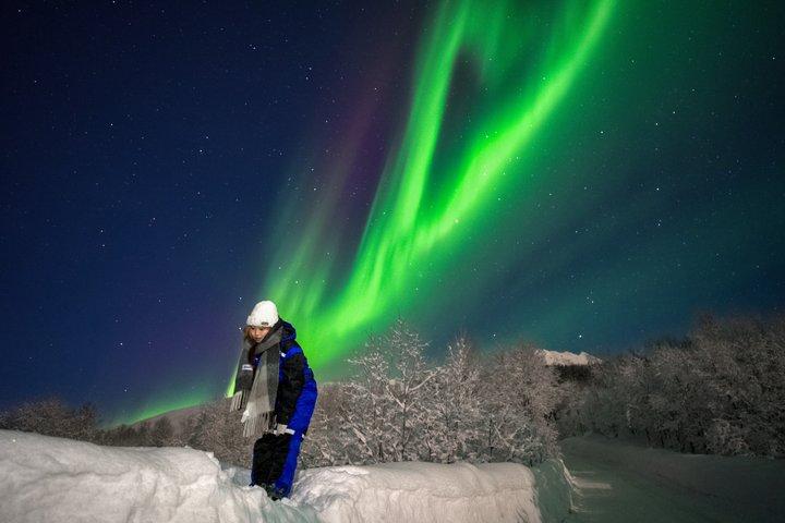 Tromsø Fjordland 8 gæster Professionelle nordlys ved det arktiske hav