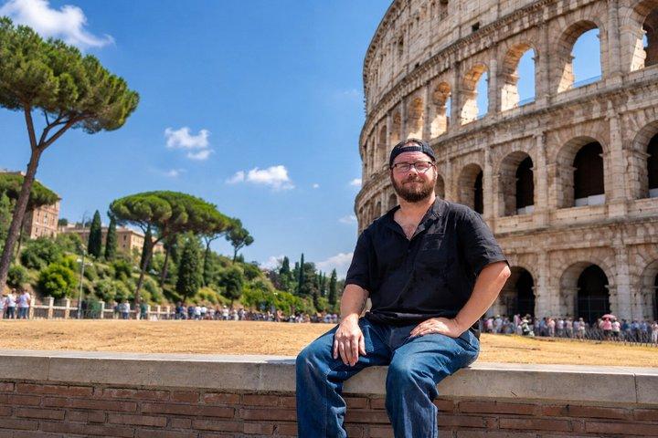 プロのカメラマンとローマで写真撮影